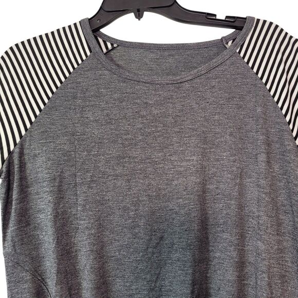 Women summer Twist Knot T-Shirt Dress Casual Short Sleeve Gray Size Medium - Picture 3 of 8